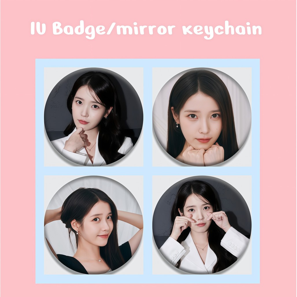 IU เข็มกลัดตรากระจกพวงกุญแจกระเป๋าจี้อุปกรณ์เสริม kpop