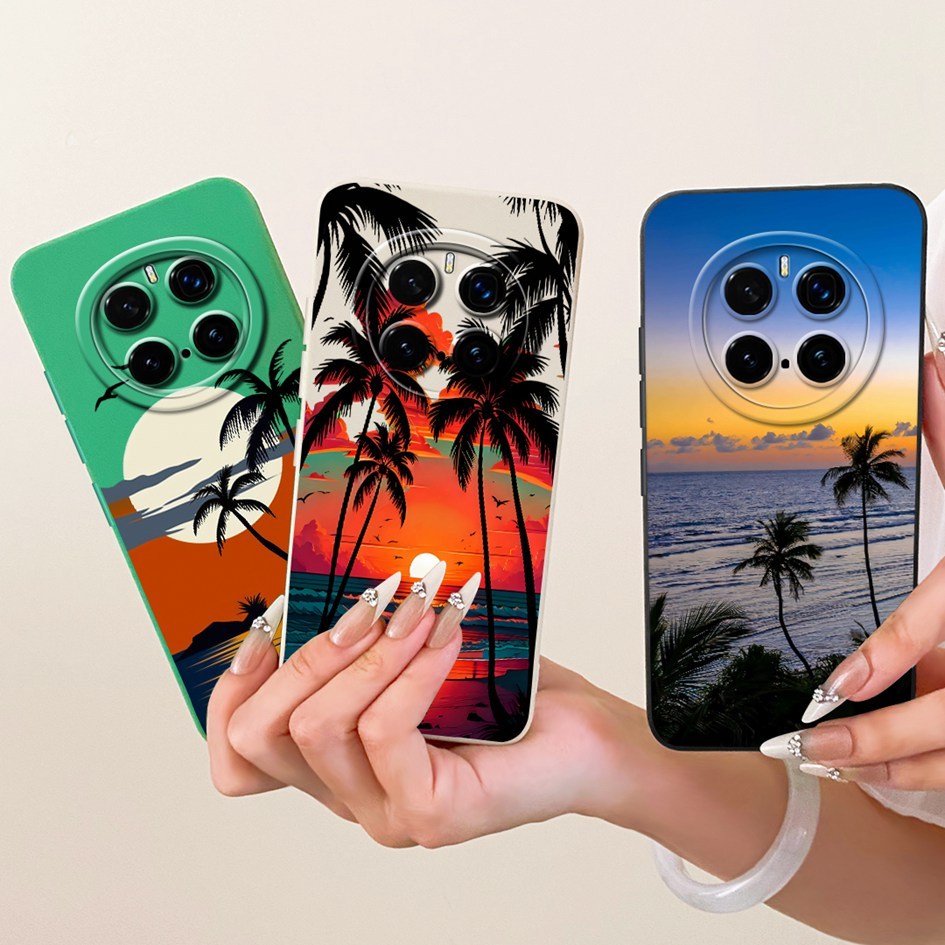 ฝาครอบกันกระแทกสําหรับ Honor Magic 7 Pro ปลอก PTP-N49 PTP-AN10 เคสโทรศัพท์หรูหรา Sunset ดอกไม้ Soft 