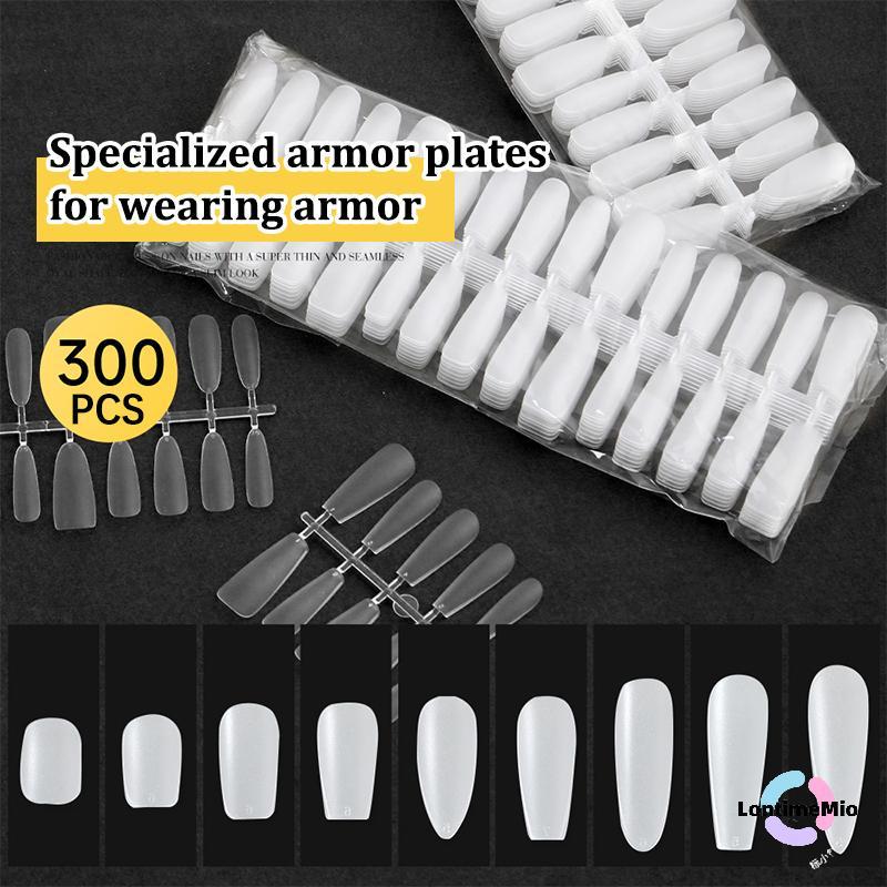 LontimeMio] 300 ชิ้น/ถุงเล็บปลอมเคล็ดลับ Matte Coverage โปร่งใสเล็บปลอมเคล็ดลับเล็บเจล Extension Diy ฝึกเล็บเครื่องมือใหม่