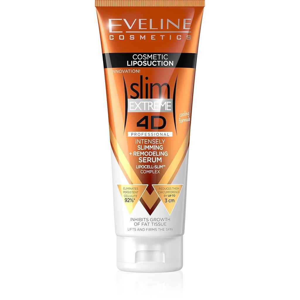 Eveline Slim Extreme 4D เซรั่มบํารุงผิวกายดูดไขมัน, ของเหลว 8.80 ออนซ์