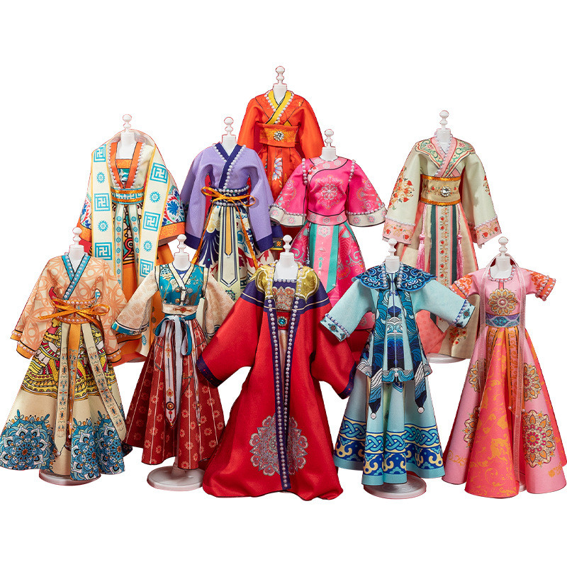 T Tang Dynasty สไตล์จีนสาวเสื้อผ้าออกแบบ diy ของเล่นทํามือเด็กของขวัญวันเกิด