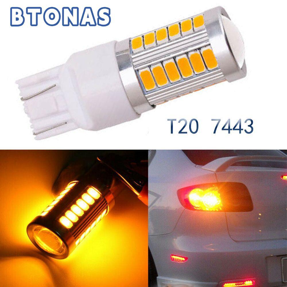 BTONAS รถสํารองไฟถอยหลังไฟตัดหมอกสีเหลือง T20 W21/5W 7443
