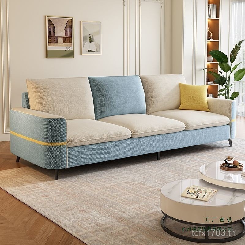 Sandcat Scratch ผ้าลินินภาษาฝรั่งเศสคําสไตล์โซฟาหนังเดี่ยวห้องนั่งเล่นผ้าฝ้าย B & B Apartment ขนาดเล