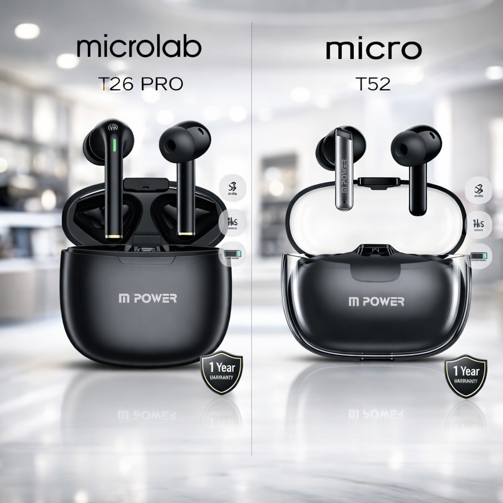 Microlab M POWER T26 PRO | T52 Bluetooth Headphones เสียงคม เบสแน่น ใส่สบาย เชื่อมต่อเสถียร ใช้ได้ทุ