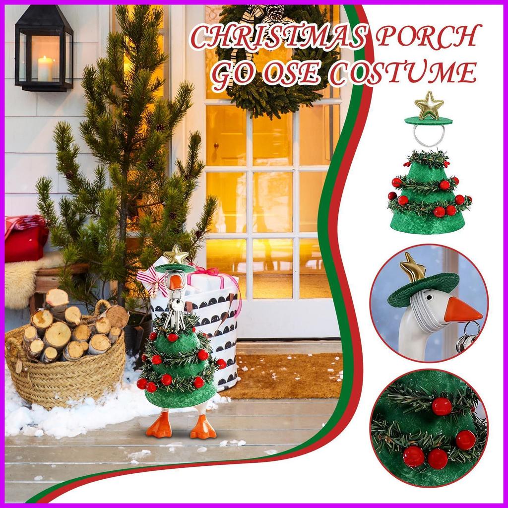ต้นคริสต์มาส Geese ชุดต้นไม้รูปรูปปั้นตกแต่งเสื้อผ้า Geese เครื่องแต่งกายสําหรับวันหยุดฉลอง cingvn