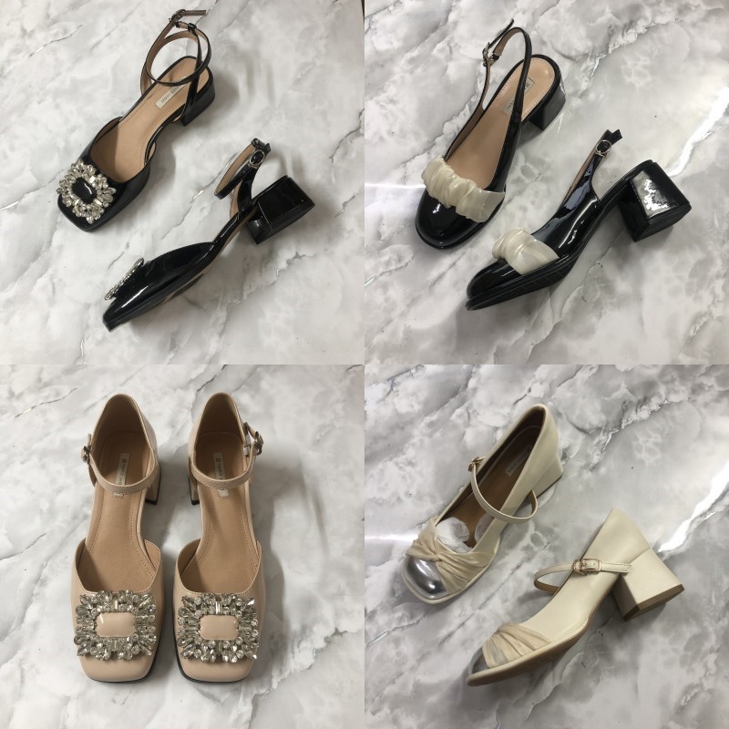 รองเท้า poise เกาหลี ส้นสูง kyda รองเท้า รองเท้าMary Jane ส้นหนา ประดับคริสตัล rhinestone สำหรับผู้ห