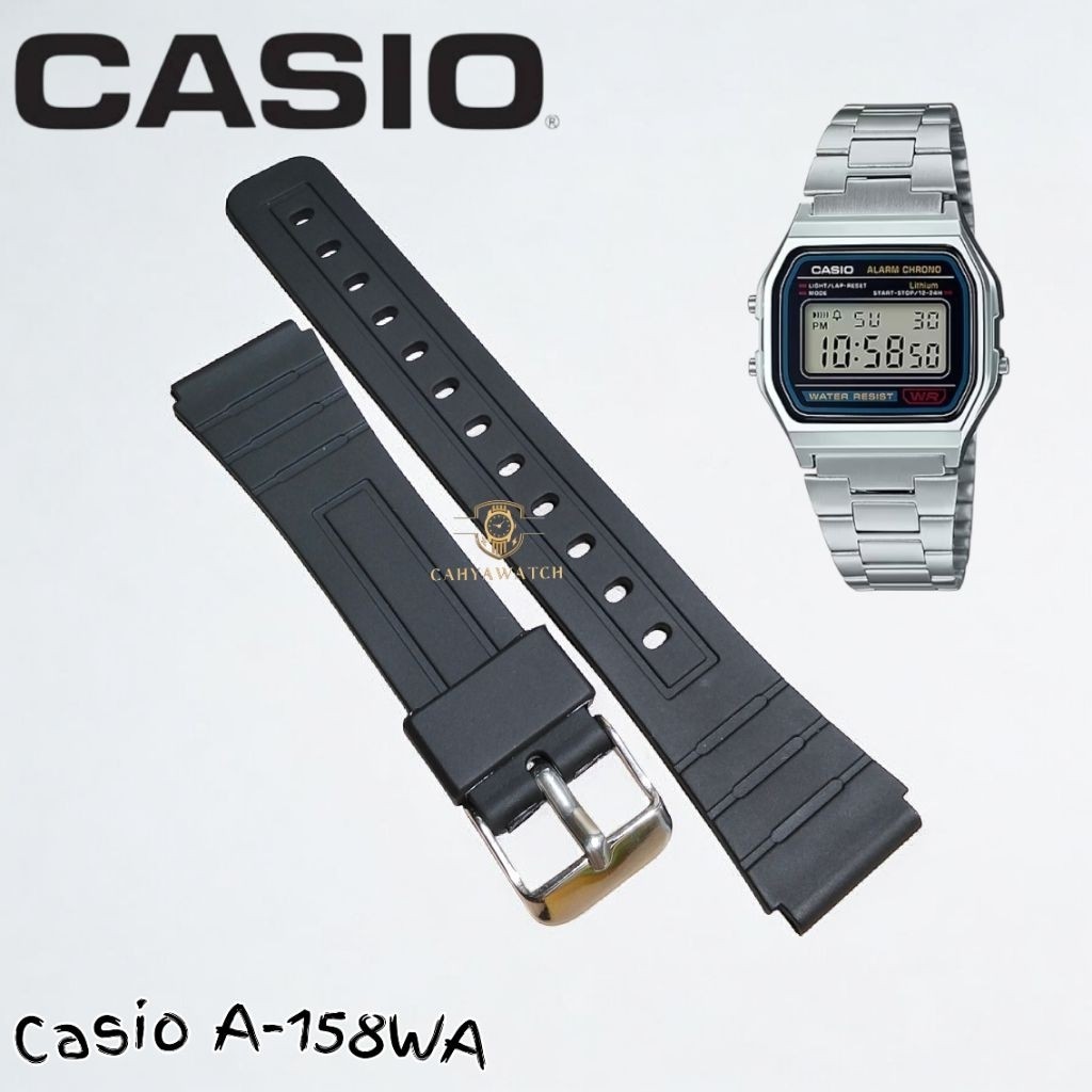 สายนาฬิกา Casio A-158WA สายนาฬิกายาง Casio A158WA