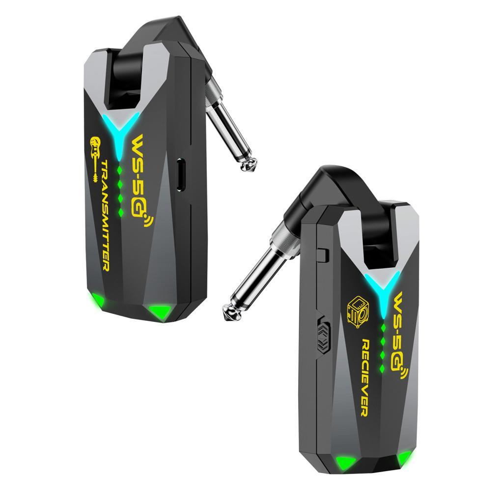 Zhenl 5.8G ระบบกีตาร์ไร้สายเครื่องส่งสัญญาณเสียงสตูดิโอ 50m ช่วง 5.5ms Latency ต่ําชาร์จ 210 องศา