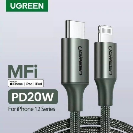 { SmileShopAcc } Ugreen สายไนลอน Iphone Pd Mfi 20w Cable Ugreen Type C to Lightning