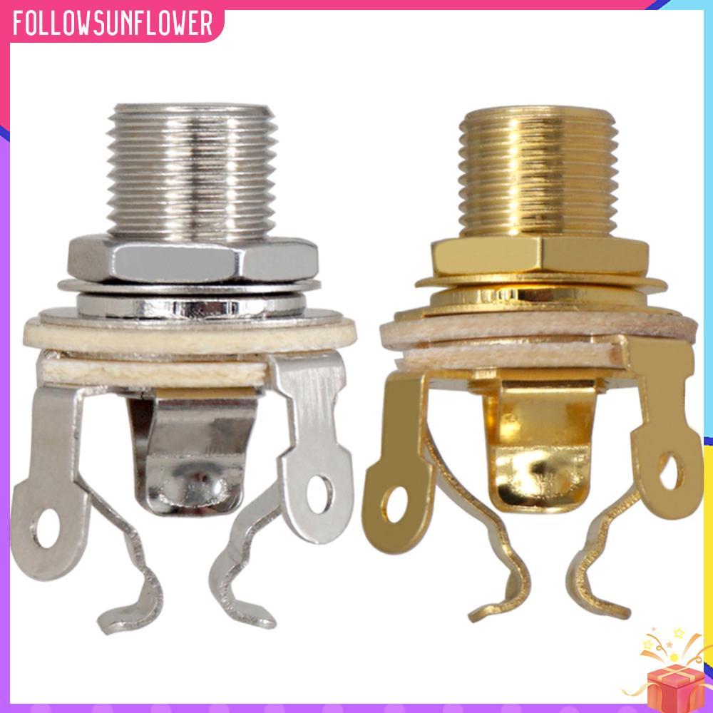 2 ชิ้น 1/4 นิ้ว 6.35 มิลลิเมตรกีตาร์ Pickup Output Jack โลหะกีตาร์ไฟฟ้า Mono Jack Mono Output Jack ก