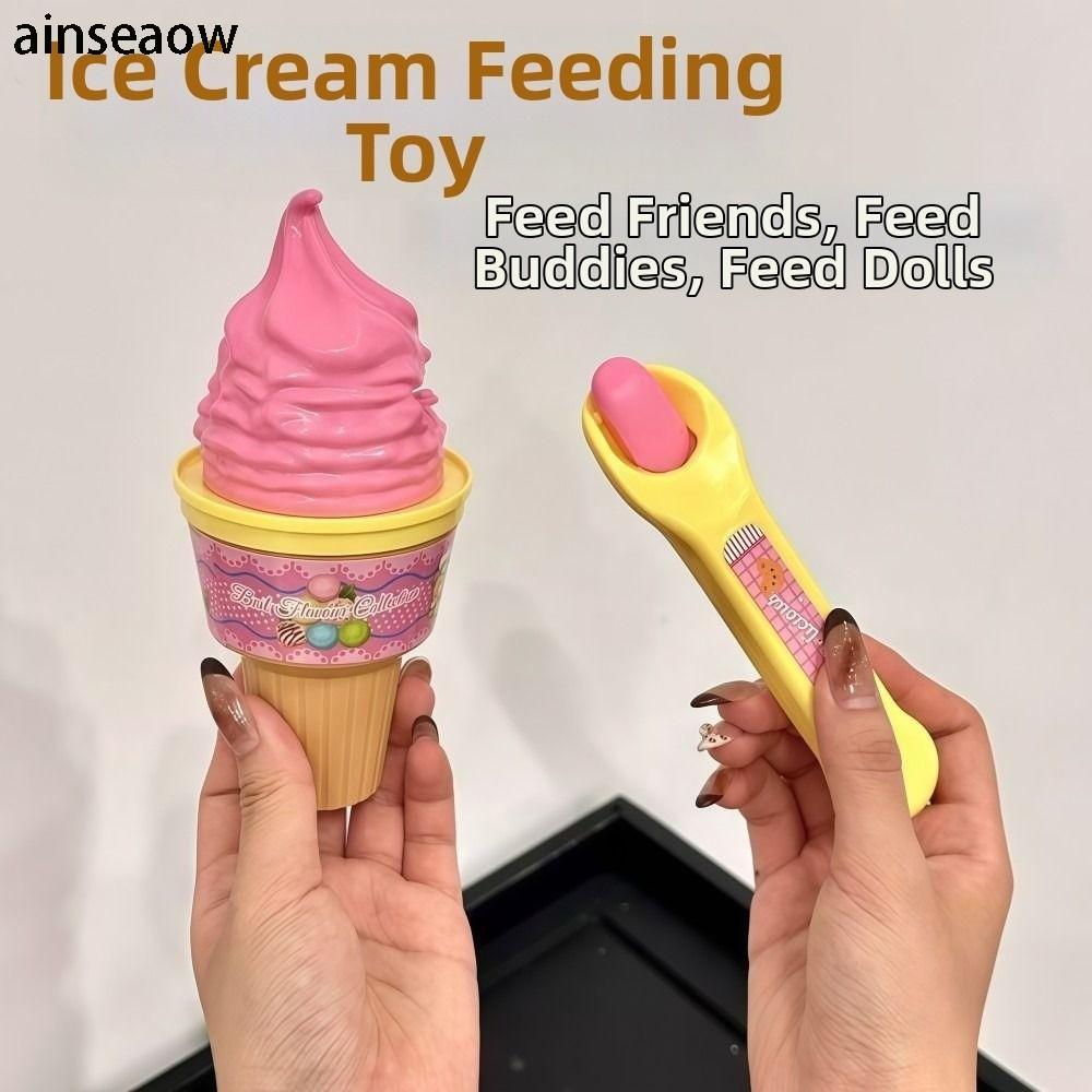 AINSEOW Cone Pudding Feeding Toy, Creative Decompression Simulation Food Japanese Early Education To