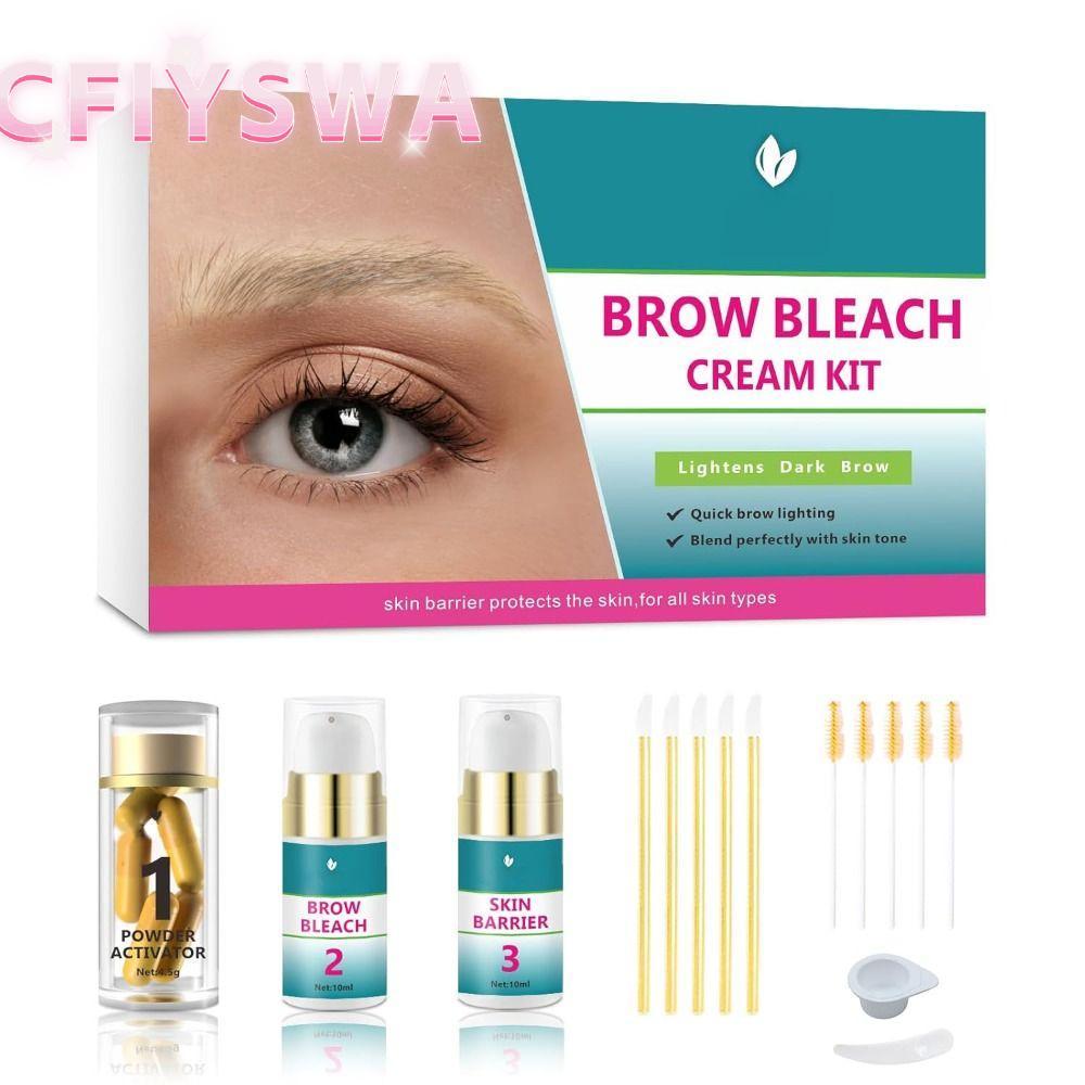 CFIYSWA Brow Bleach Kit, 5 Applications Eyebrow Bleach Brow Lightening Kit, Hot Easy to Use Quick No