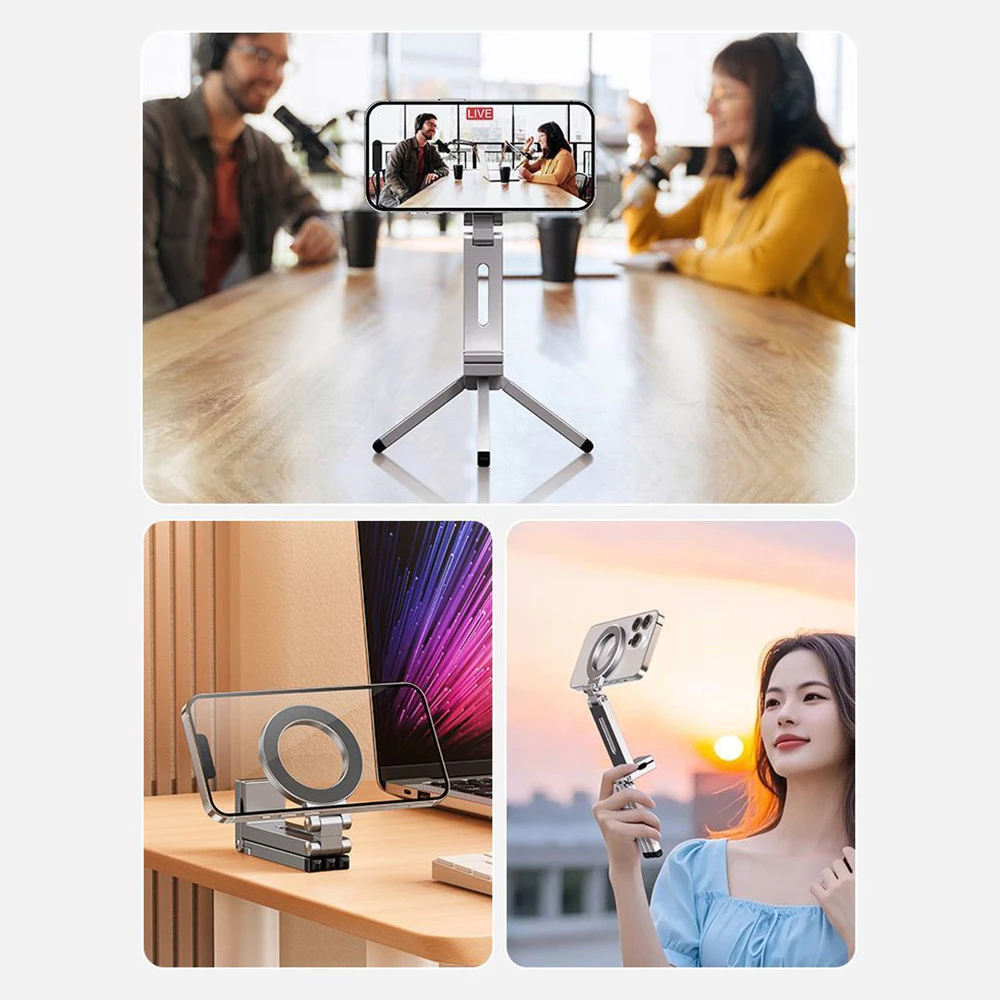 ที่วางโทรศัพท์แม่เหล็ก Carabiner-Mounted Phone Tripod ขาตั้งสมาร์ทโฟน แรงดึงดูดแม่เหล็กสองด้าน เล็ก thumbnail 9
