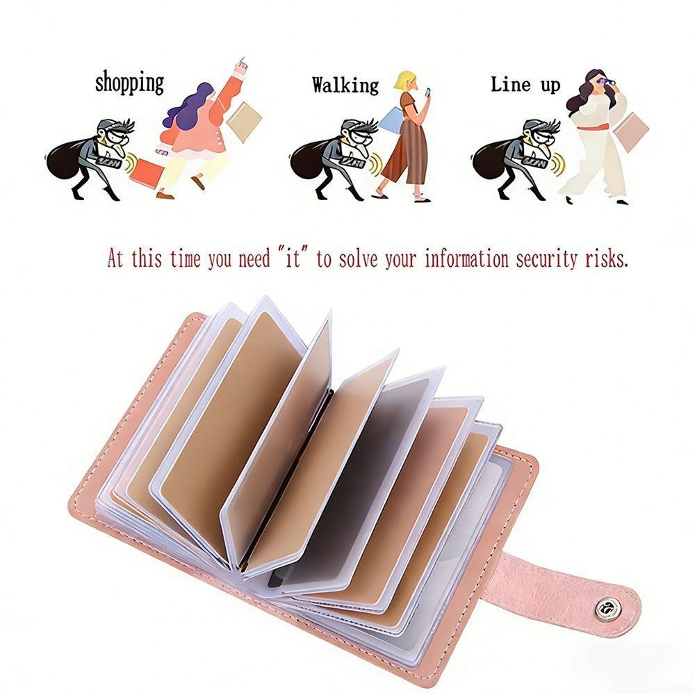 Rowans 26 ช่องใส่การ์ดกระเป๋าสตางค์กระเป๋ากระเป๋าสีลูกกวาด RFID Blocking - รูปที่ 7