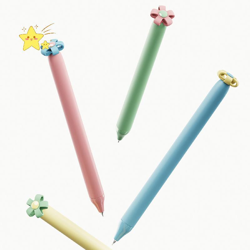 [JBTH] 1/4 ชิ้นสร้างสรรค์ดอกไม้ขนาดเล็กรูป Push-Button 0.5 มม.ปากกา Quiz/ปากกาของขวัญ/เครื่องเขียน/ป