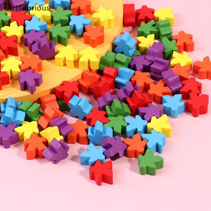 Art 100 Wooden Meeples 16mm Extra Board Game Bits Pawns Chess Pieces Bulk Replacement N