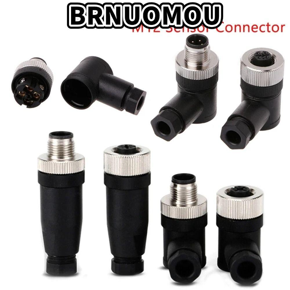 BRNUOMOU M12 Sensor Connector, 4 5 8 Pin Connector M12 ปลั๊กการบิน,ประเภทเซ็นเซอร์ M12 Sensor Cable 