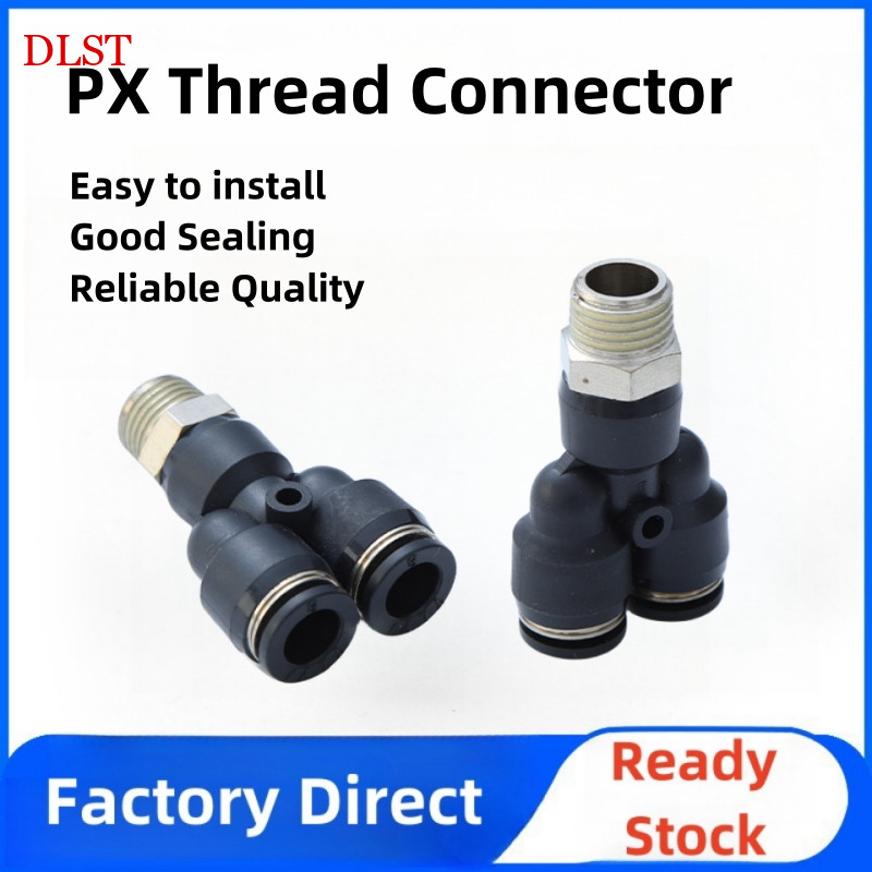 1/8 ", 1/4 ", 3/8 ", 1/2 "BSP ด้ายชาย Y-Type Tee Joint Pneumatic Quick Plug Joint PX6-01/PX8-02/10-03/12-04 เหมาะสําหรับ PU Trachea 04 0608 10 12มม