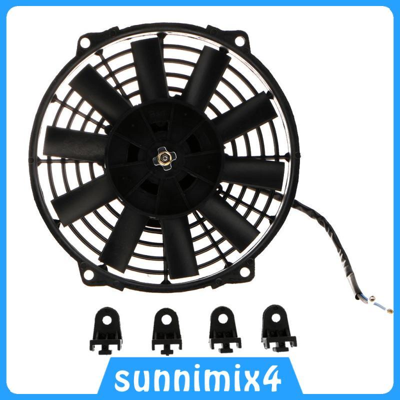 [H2Sports] 9 สีดํารถบรรทุกรถยนต์รถจักรยานยนต์ไฟฟ้าหม้อน้ําพัดลมระบายความร้อน 80W 12V