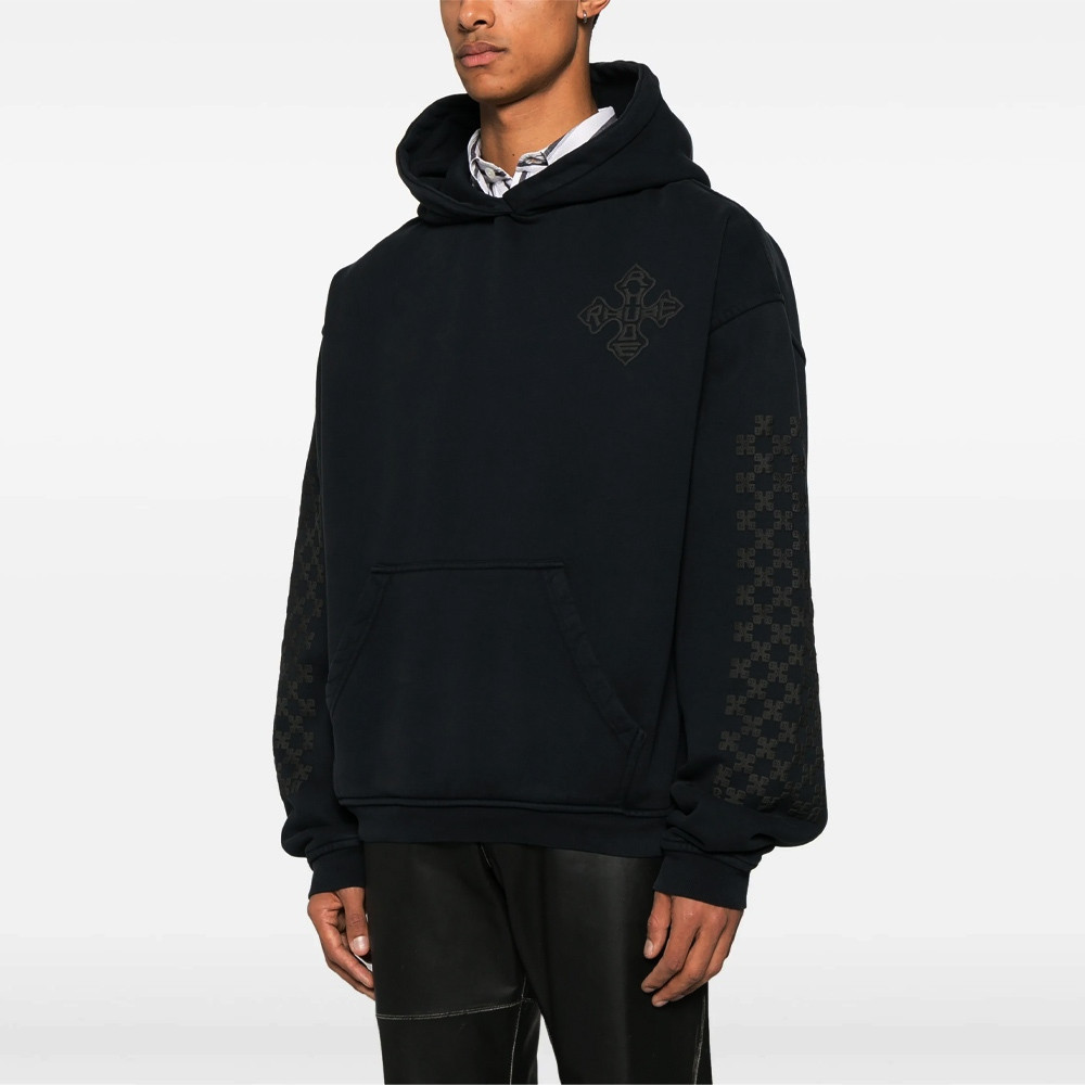 RHUDE Relief print cross-logo Hoodie