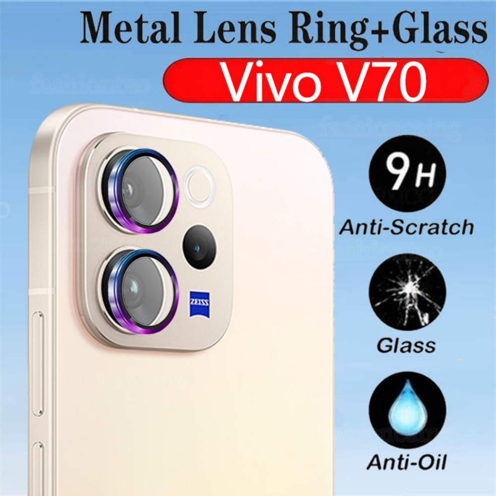 เลนส์กล้องโลหะสําหรับ Vivo V 70 V70 Elite FE V70Elite V70FE V70lite VivoV70Elite VivoV70FE 5G 9H HD 