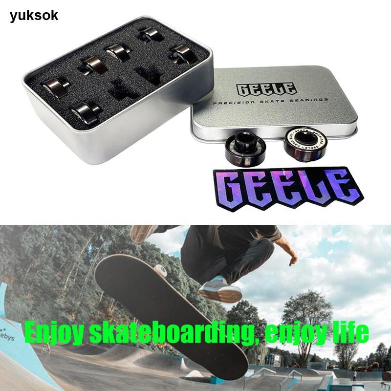 Yuksk 8x Deluxe Skateboard Bearing Longboard Roller Skates Stable Ball Bearings