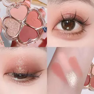 LEIXINA อายแชโดว์ 4 สี ติดทนนาน กันน้ำ ไม่ซีดจางง่าย พาเลทอายแชโดว์ พาเลทอายแชโดว์กลิตเตอร์ WAVETH