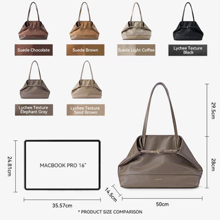BOSTANTEN Allin Bag กระเป๋าถือผู้หญิง Suede PU กระเป๋า Tote ผู้หญิงขนาดใหญ่ ใส่โน้ตบุ๊กได้ กระเป๋าทำงาน สะพายไหล่ สไตล์เกาหลี เรียบหรู