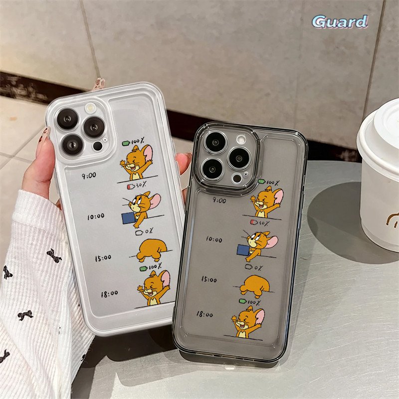 Jerry Working CaseiPhone 11 12 13 14 15 16 Pro X XR XS Max 7Plus 8Plus โปร่งใส-GD