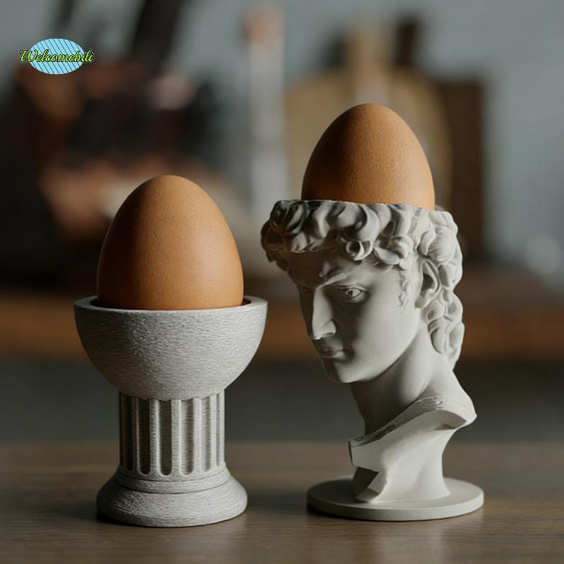 [WLB-t] รูปปั้น David ขนาดเล็กตุ๊กตาคอลัมน์โรมันไข่ถ้วยและประติมากรรมสะสมตกแต่งเหมาะสําหรับโต๊ะ, รถย