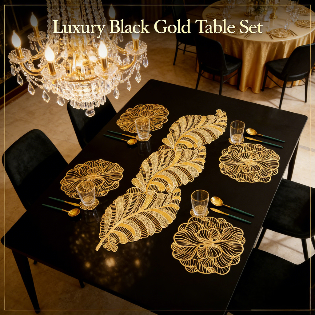 LUXURY DESIGN Table SET Place Mat Table Runner Modern Design Alas Meja Alas Mekan Verous Mat ผ้าปูโต