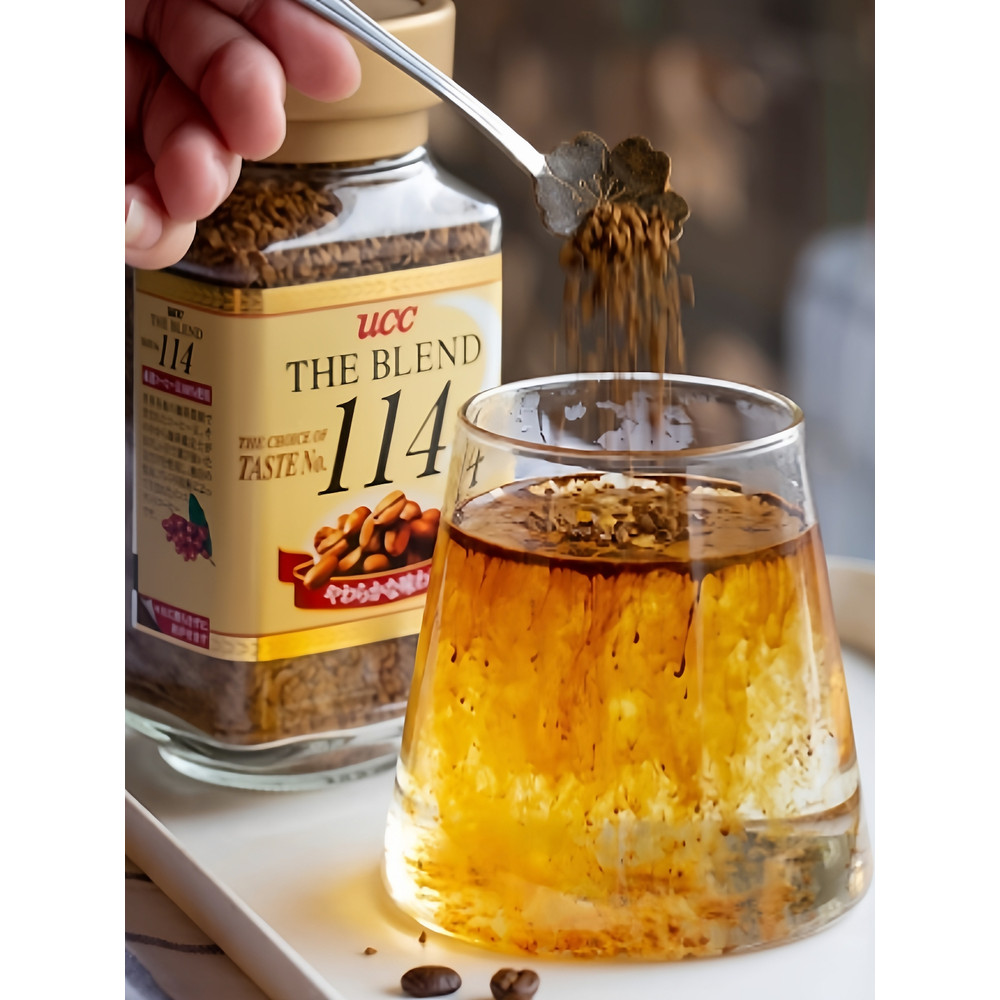 UCC117 กาแฟดํา UCC114 กาแฟสําเร็จรูปที่อุดมสมบูรณ์หอมกรุ่น 90g บรรจุขวดข้อเสนอพิเศษดั้งเดิม