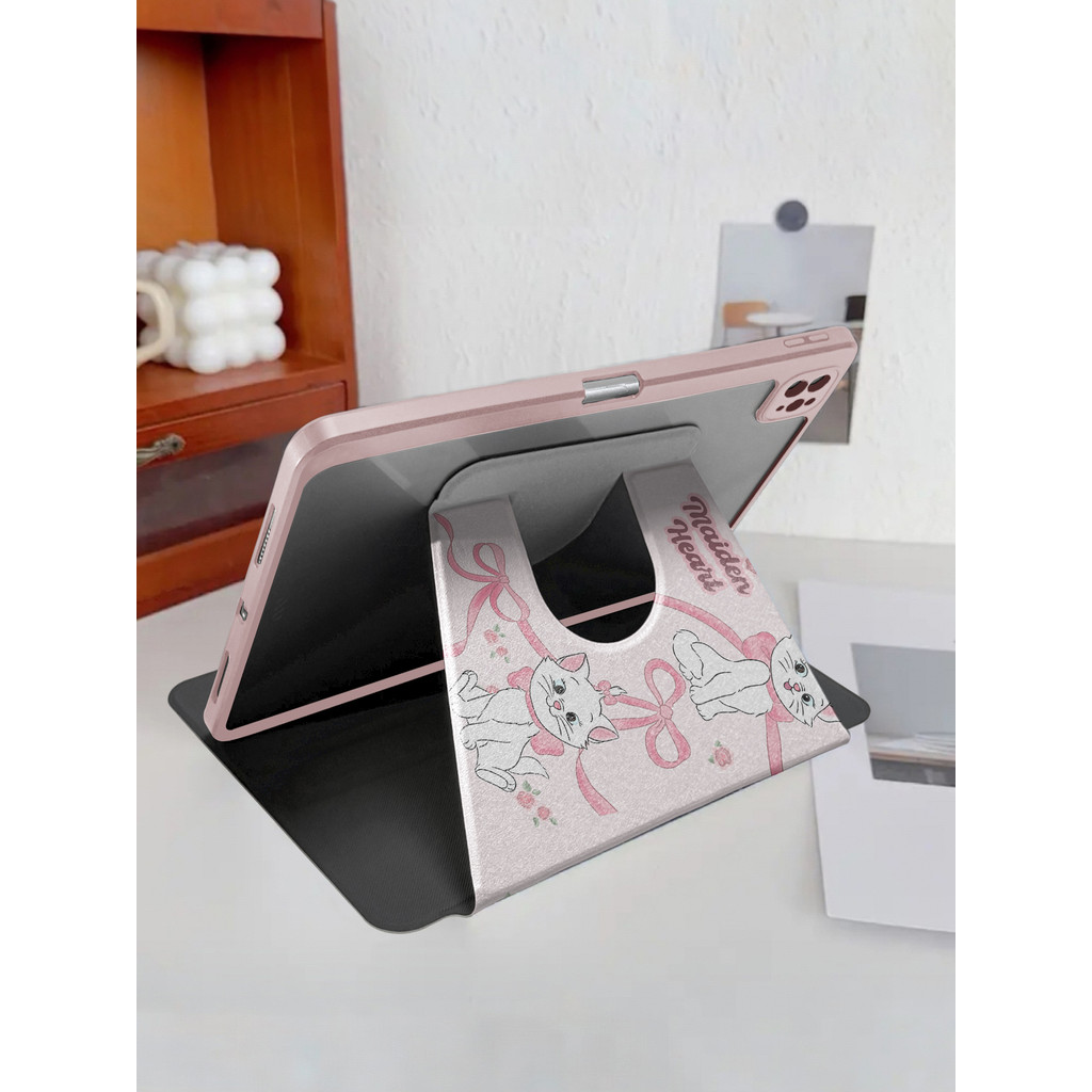 360° การหมุนอะคริลิคสําหรับ Honor Pad 10 Pad 9 V8 Pro 12.1 นิ้วสีชมพู Bow Flip Stand ฝาครอบ HEY3-W00