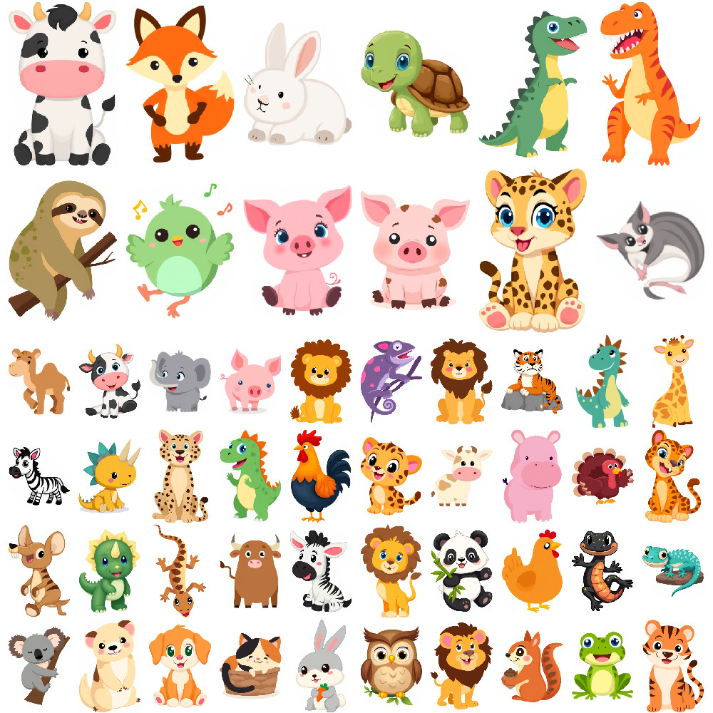 54pcs Animal Temporary Tattoo Waterproof Long-lasting Body Art Tattoo Stickers Woodland Creatures Di