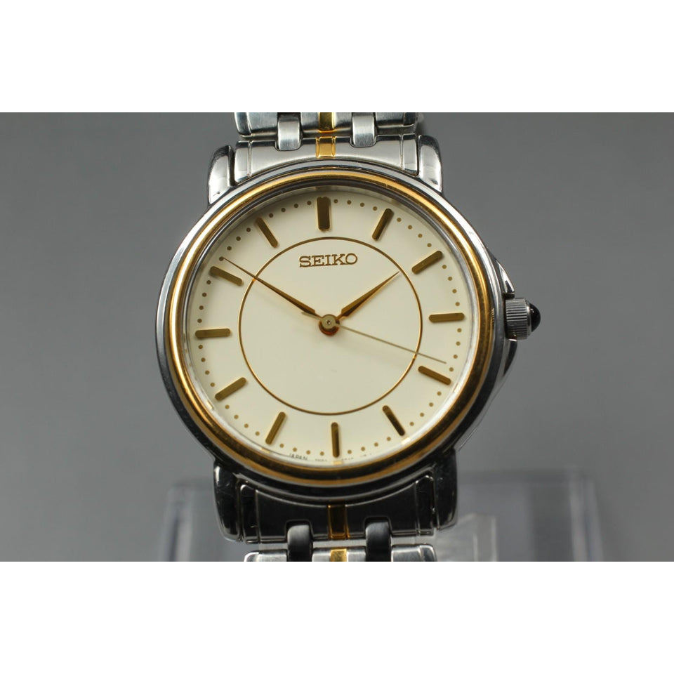 Vintage 1991 [near mint] seiko spirit 7n01-6j50 silver round 31mm qz men's watch