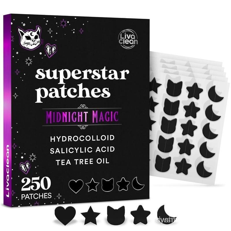 250CT Pimple Patches Midnight Magic Black Star with Salicylic Acid & Tea Tree Oil, Cute Acne Patches