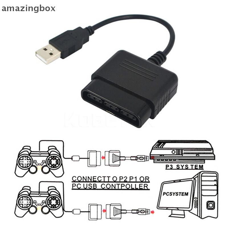 ABTH USB Controller อะแดปเตอร์แปลงสายเคเบิลสําหรับ PlayStation PS2 ถึง PS3 PCPS2 ถึง PS3 PC Vary