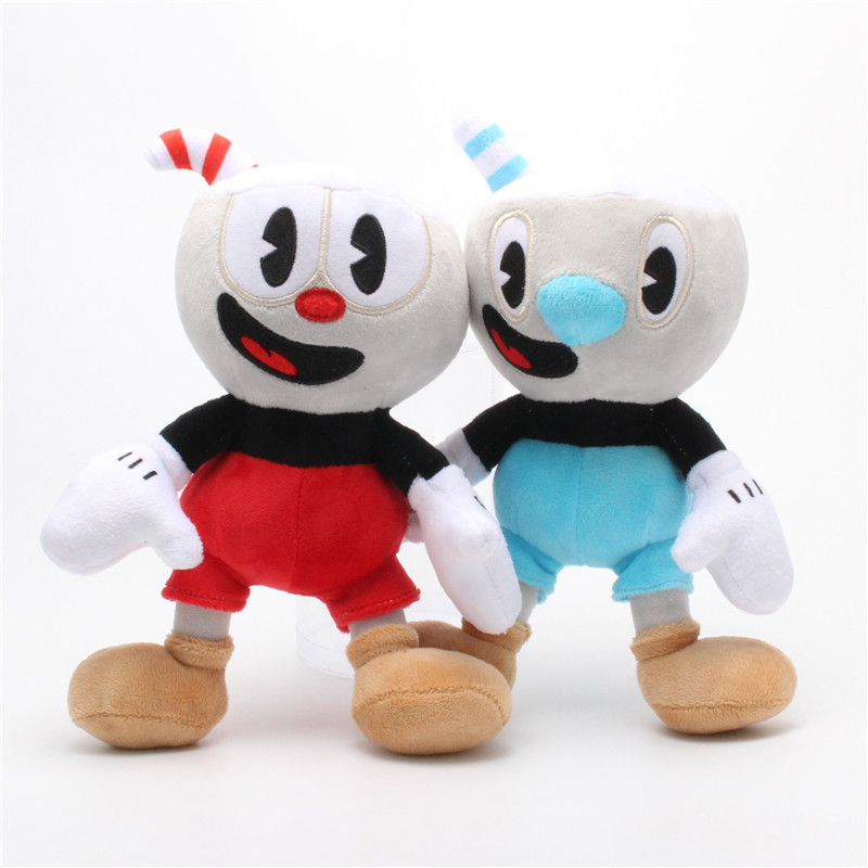 2 ชิ้น Cuphead ตุ๊กตาของเล่น Mugman เกมตุ๊กตาของเล่นผจญภัยตุ๊กตานุ่มสําหรับของขวัญวันเกิดเด็ก