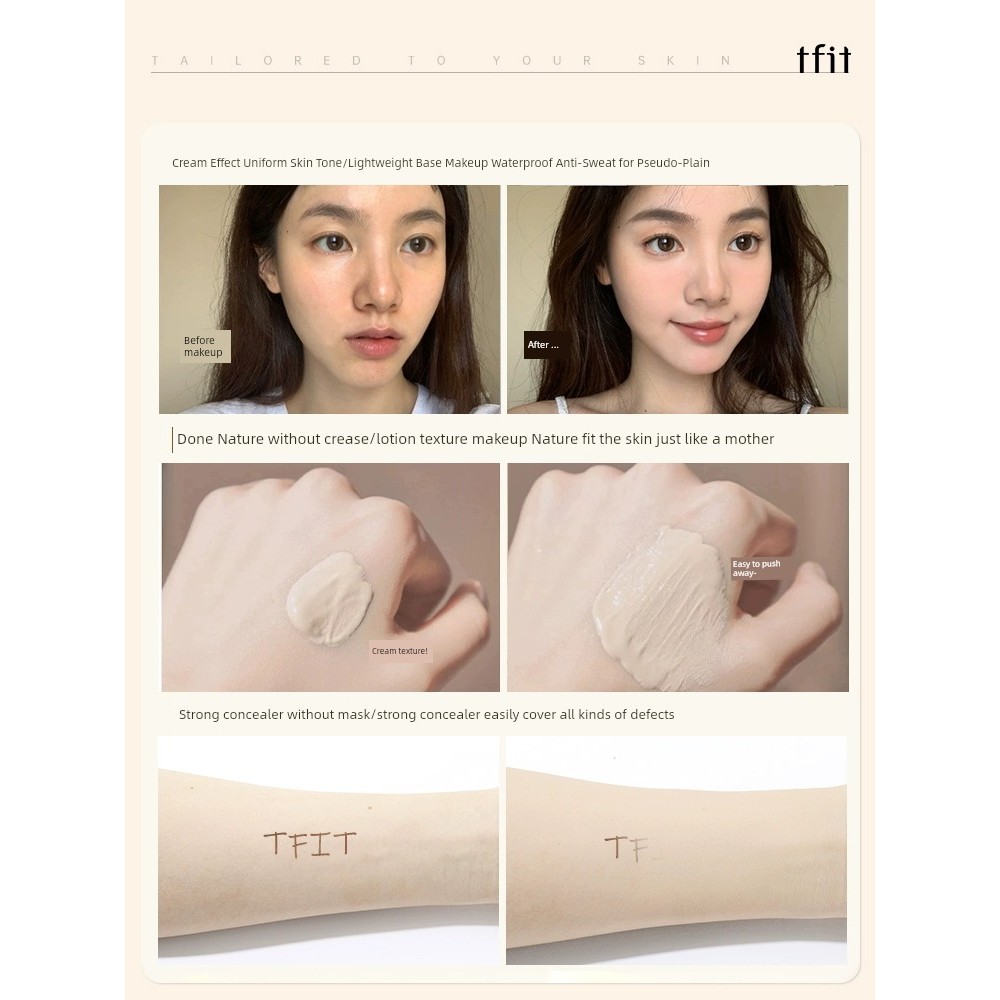 cushion ไพรเมอร์ Tfit Long Lasting bb Cream Concealer Dry Oily Skin Liquid Foundation