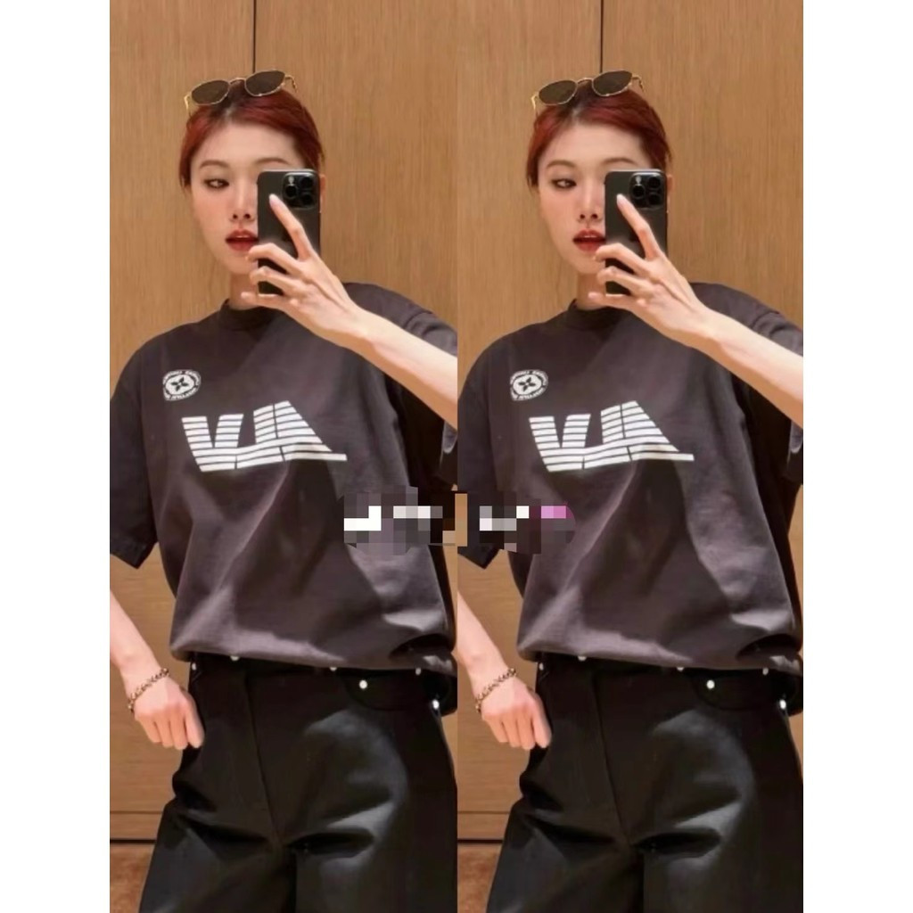 LO% UIS VU & ITTON/L @ V2026 Star คลาสสิกรอบคอแขนสั้นเสื้อยืดผู้ชายผู้หญิงพื้นฐานผ้าฝ้าย 100% ที่กํา