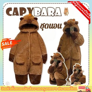 ชุดน่ารัก Capybara คาปิบาร่า ชุดคู่ มาสคอต ชุดนอน แฟนซี ตูนช…