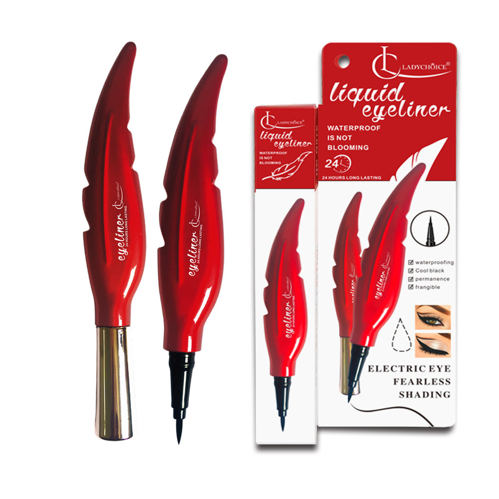 Red Feather Liquid Eyeliner Pen กันน้ํา Sweatproof Non-Smudge