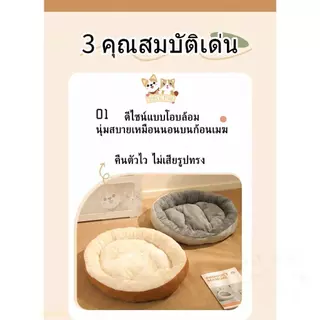 【พร้อมส่ง】เตียงสัตว์เลี้ยง เบาะนอนที่นอน เบาะนุ่มขนแกะทรงกลม สำหรับสัตว์เลี้ยง สุนัข และแมว ที่นอนสัตว์เลี้ยง PetyPet