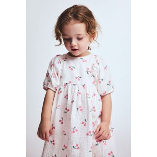 H&M(เอชแอนด์เอ็ม) เดรสผ้าคอตตอนเซียร์ซัคเกอร์ Infants Seersu…