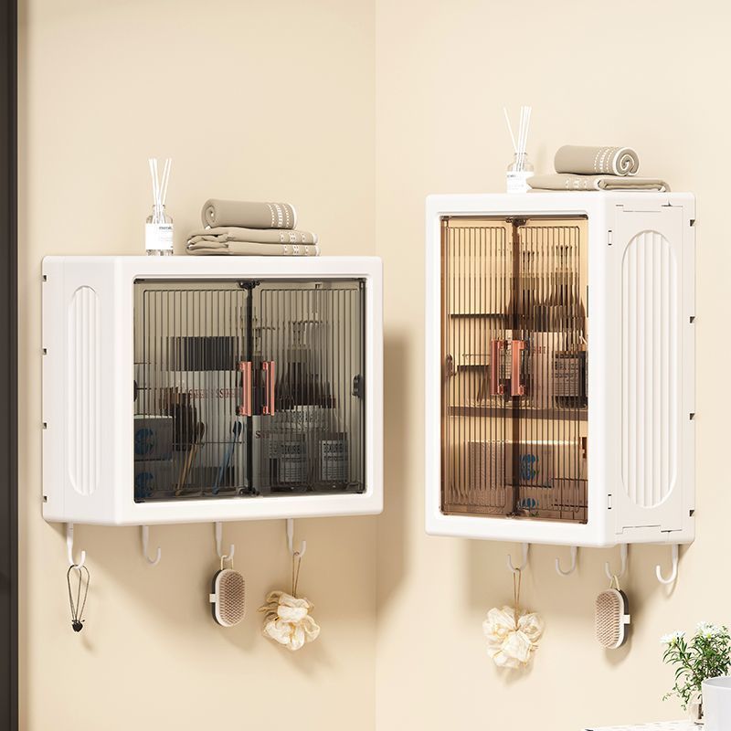 Ubear ห้องน้ำ กล่องทิชชู่ แบบติดผนัง ห้องน้ำ ตู้เก็บของ ไม่ต้องเจาะรู ป้องกันฝุ่น กันน้ำ COD