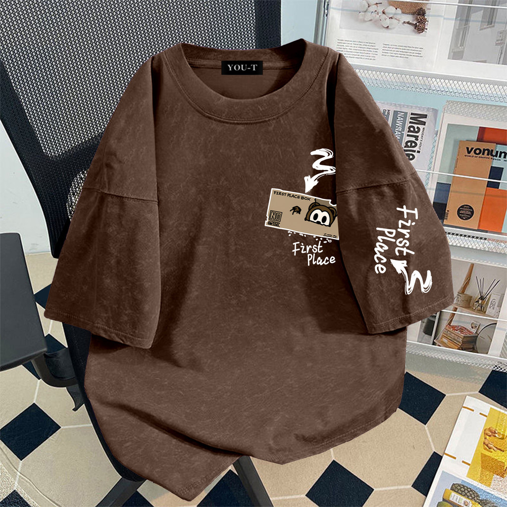 Su.Tee เสื้อแฟชั่น เสื้อยืด oversize ผ้าฝ้าย100% แนวสตรีท ไม่ต้องรีดผ้า สวมใส่สบาย ผ้านิ่ม ลาย "first place"