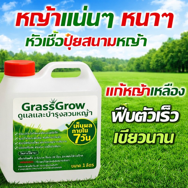ปุ๋ยเร่งเขียวสนามหญ้า สูตรพิเศษ บำรุงครบทุกสายพันธุ์ นวลน้อย มาเลเซีย ญี่ปุ่น เบอร์มิวด้า เขียวสดทั่วสนาม