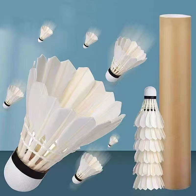 TB Spot Goods#Real goose feather weighted badminton is durable12Only6Durable and not easily damaged,