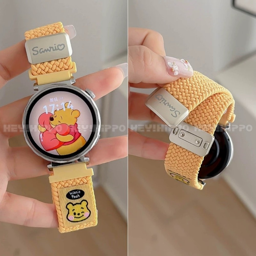 หมีน้อยน่ารักสายถักเหมาะสําหรับ Huawei GT641 มม./46 มม.GT6pro เหมาะสําหรับนาฬิกา Huawei 5 GT5 GT4 GT