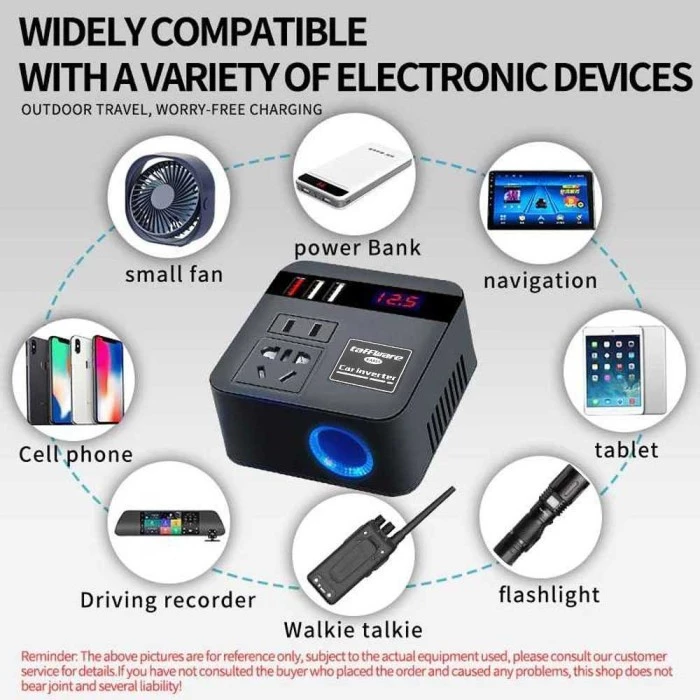 อินเวอร์เตอร์ปลั๊กไฟรถยนต์ 100W DC 12V/24V 3 USB thumbnail 6
